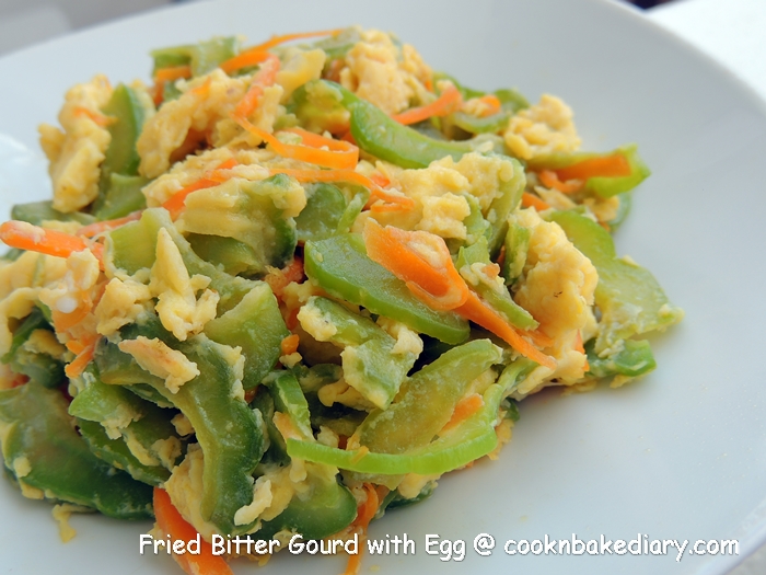 Fried Bitter Gourd with Egg